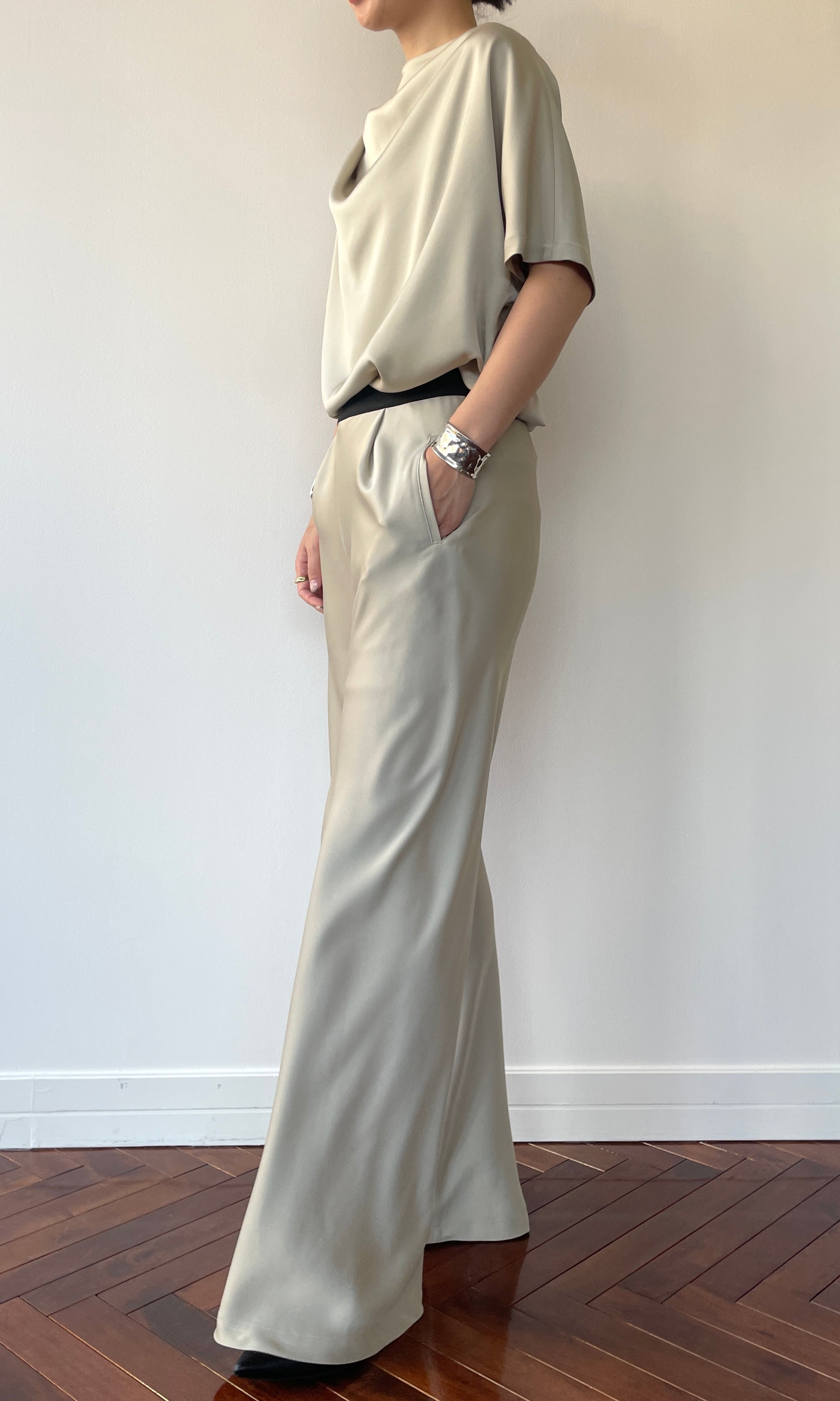 【新品未使用】M・fil エムフィル　パンツ　 38 ホワイト ボディシェルコンフォートETR丈長 | M・FIL/エムフィル