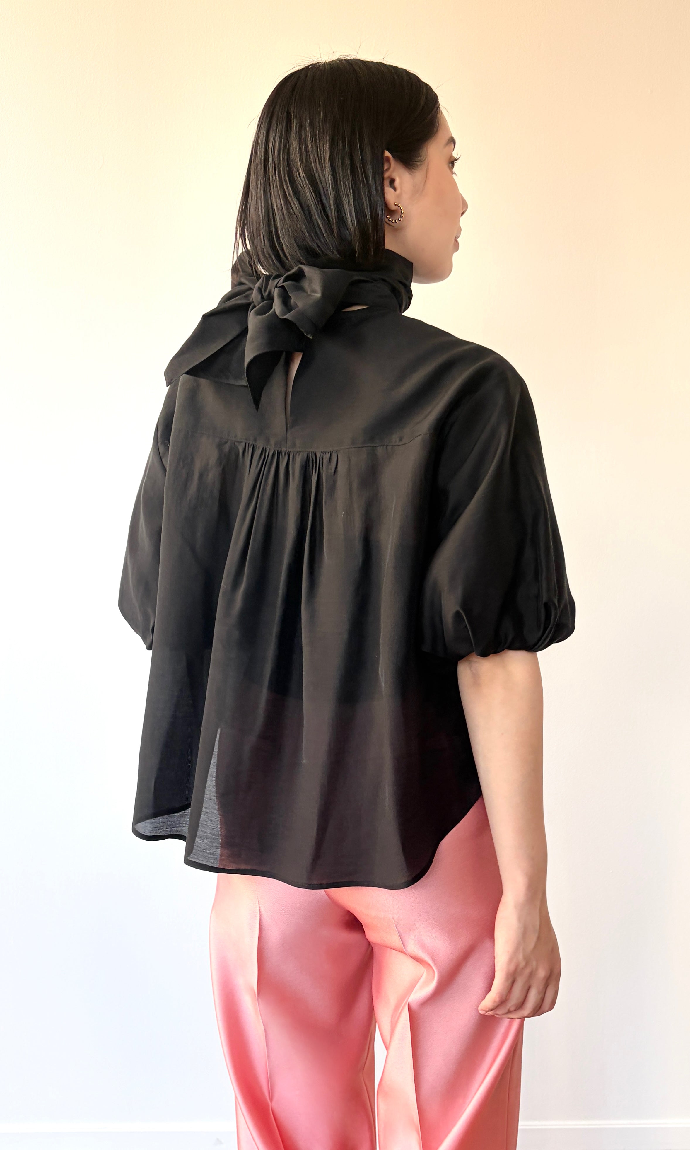 新品未使用　M.FIL エムフィル　ギャザー　ゆったり　ブラウス　ブラック ALL – M・fil 公式オンラインショップ