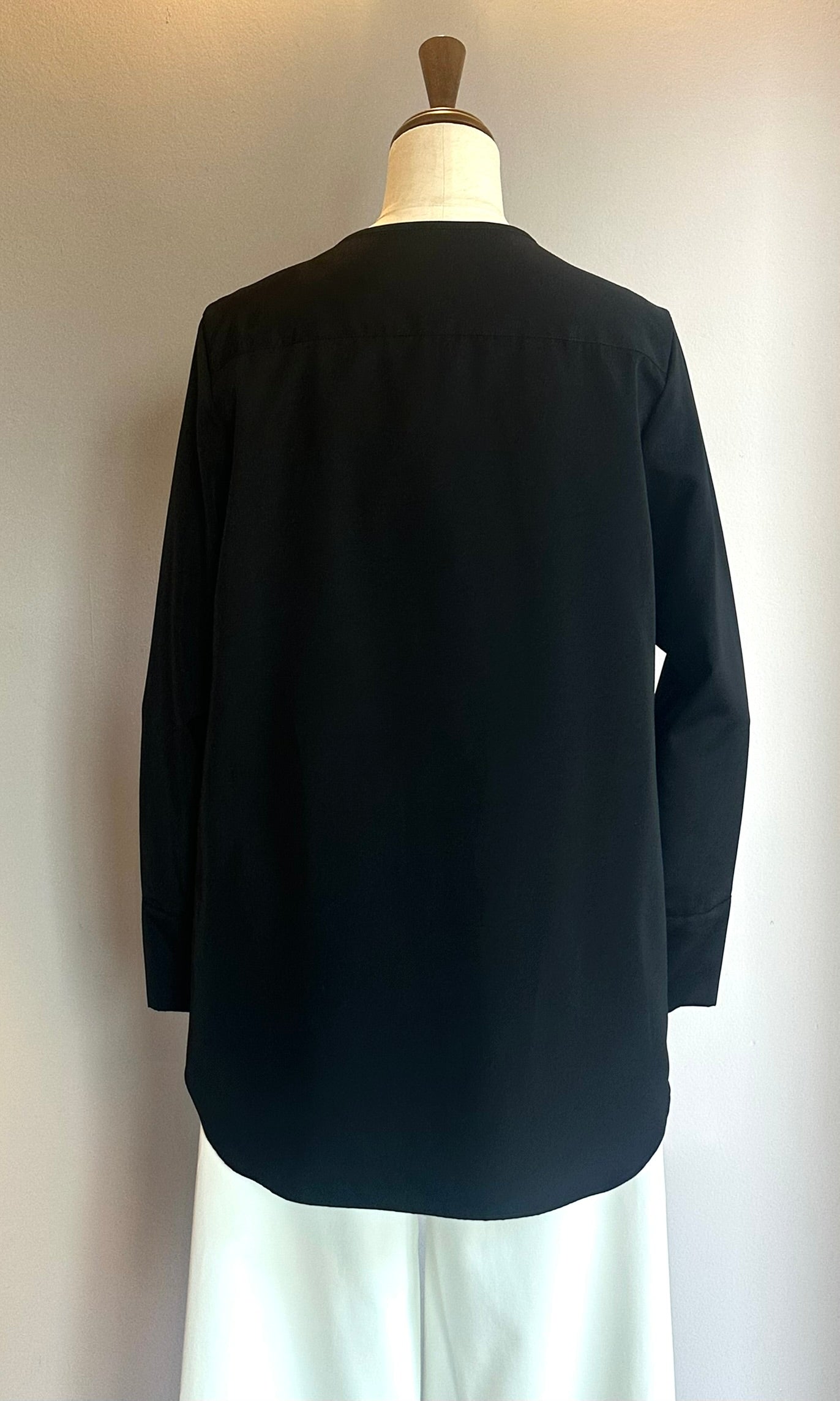 M・fil エムフィル　リネンジャケット　ノーカラー　五分袖　黒　M セール】 『アウトレット対象商品』エムフィル ポンチテーラード