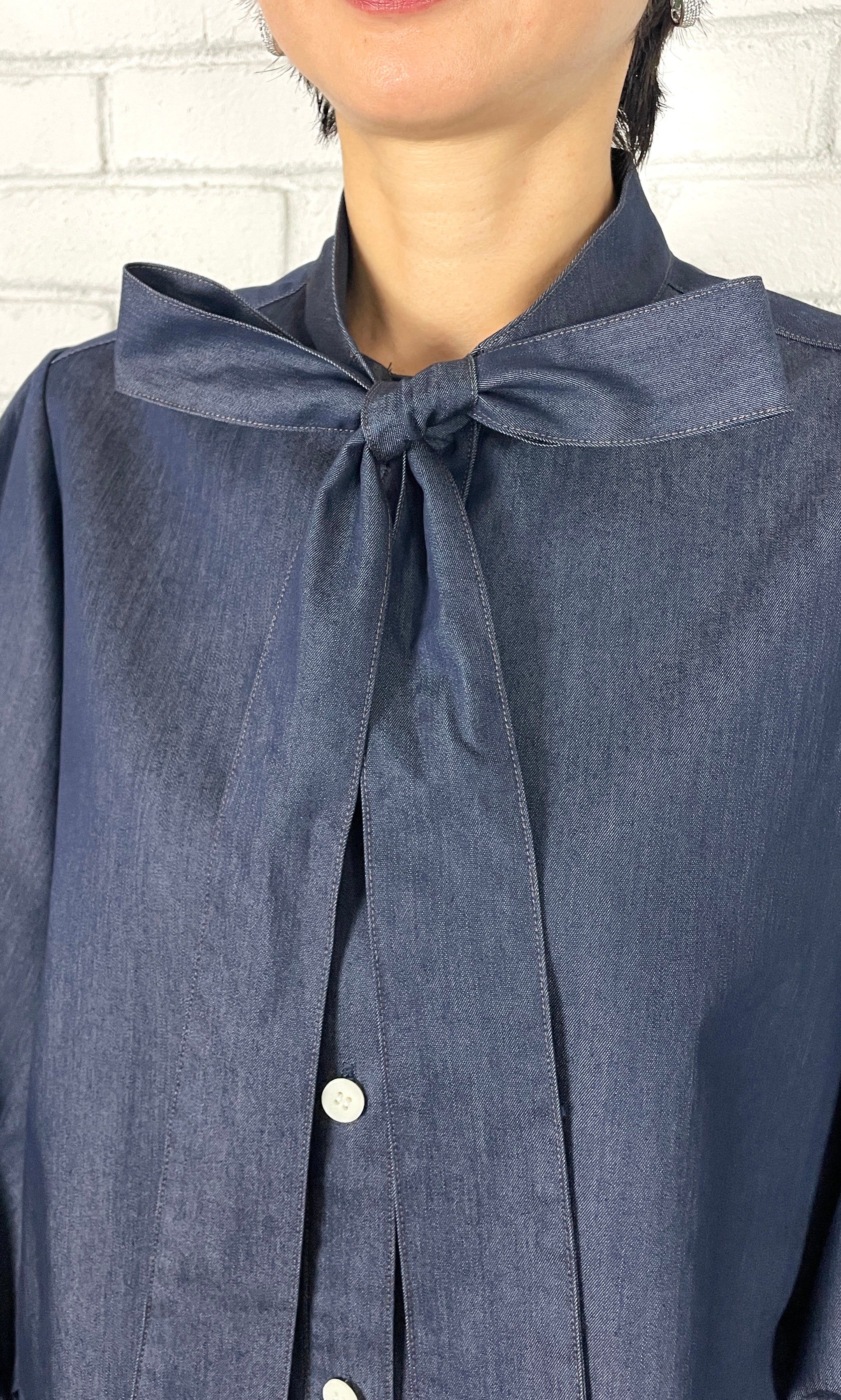 デニム ボウタイブラウス – M・fil 公式オンラインショップ
