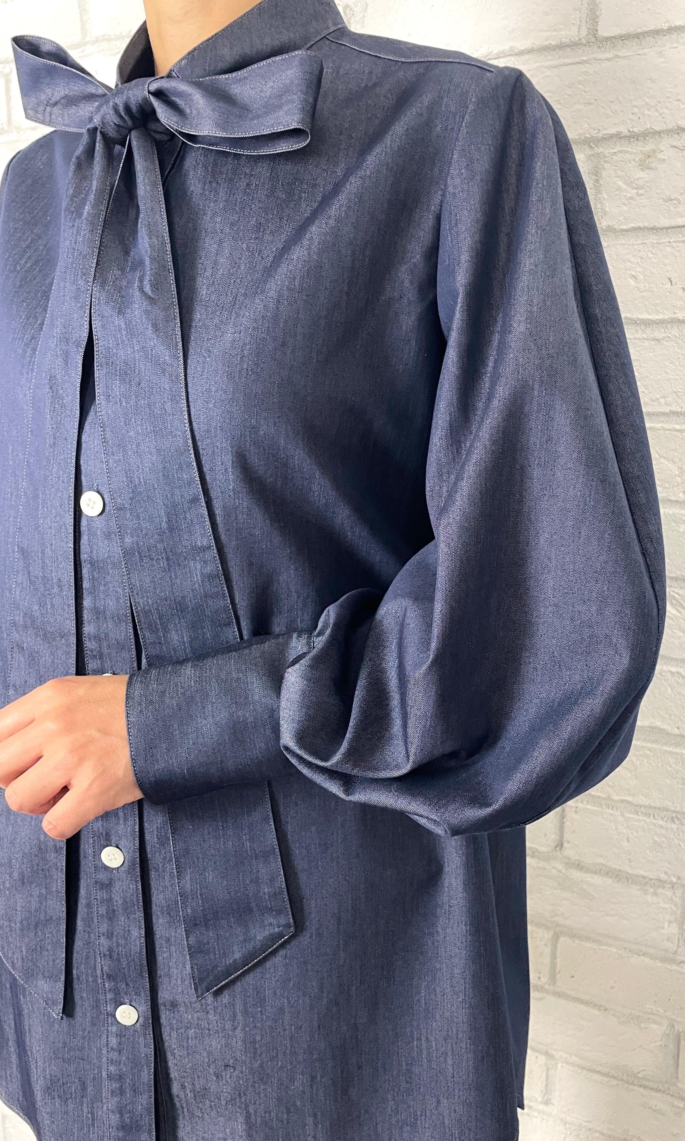 デニム ボウタイブラウス – M・fil 公式オンラインショップ