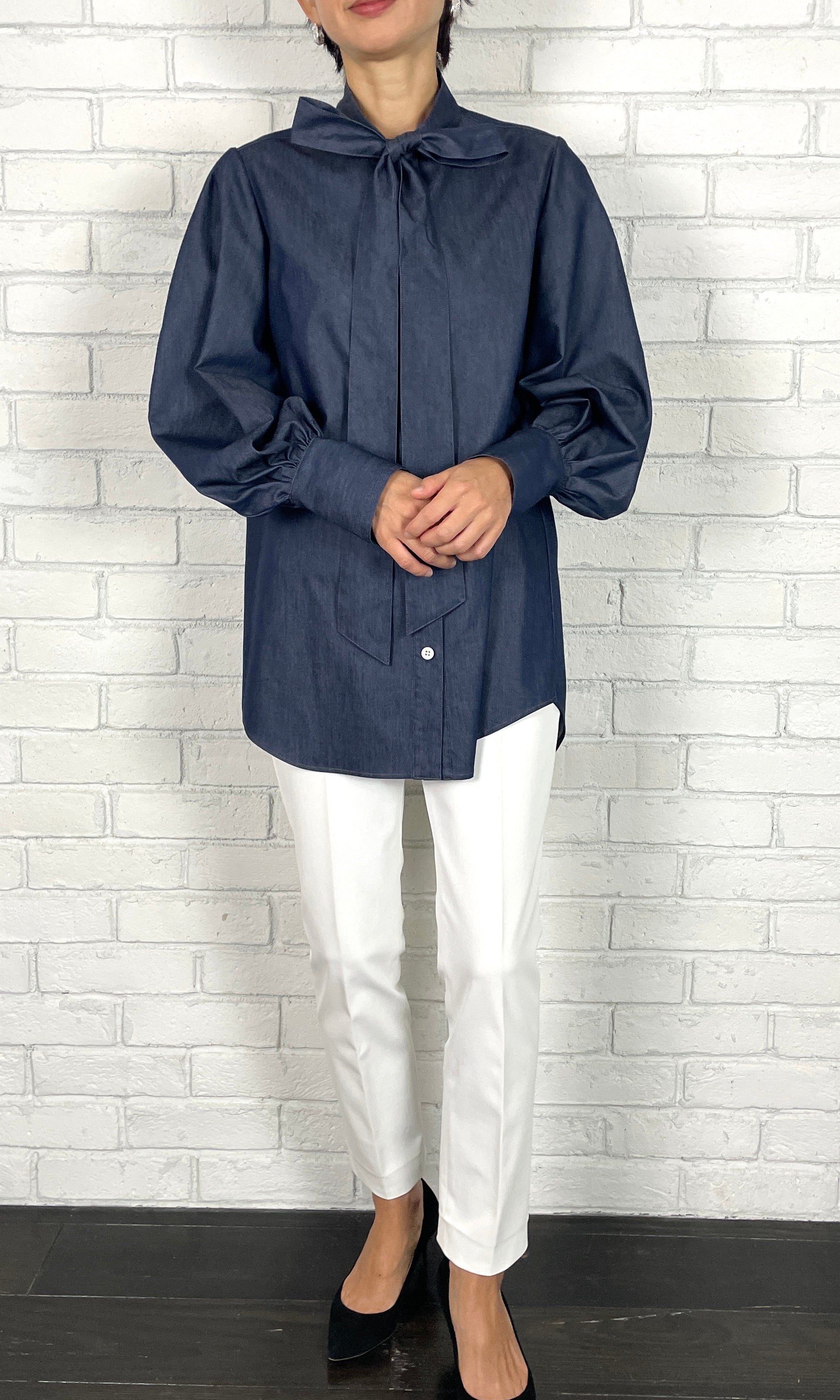 デニム ボウタイブラウス – M・fil 公式オンラインショップ
