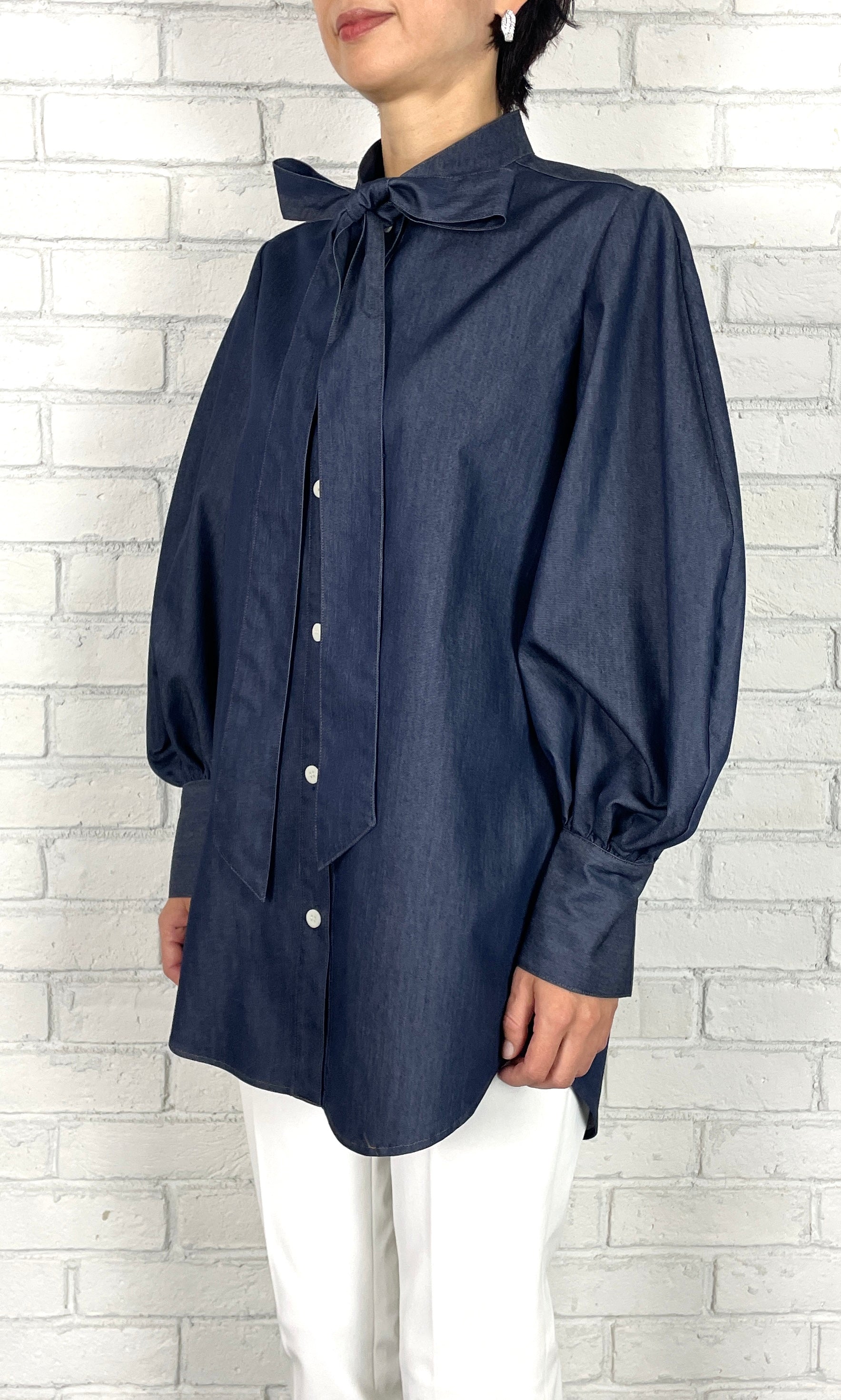 デニム ボウタイブラウス – M・fil 公式オンラインショップ