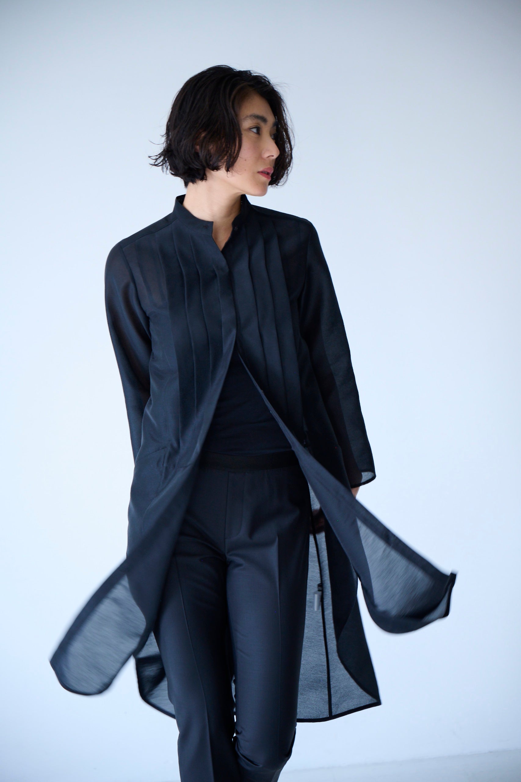 新品　M・fil (エムフィル)タックスリーブ タイブラウス リボン付き 長袖 M・fil 公式オンラインショップ